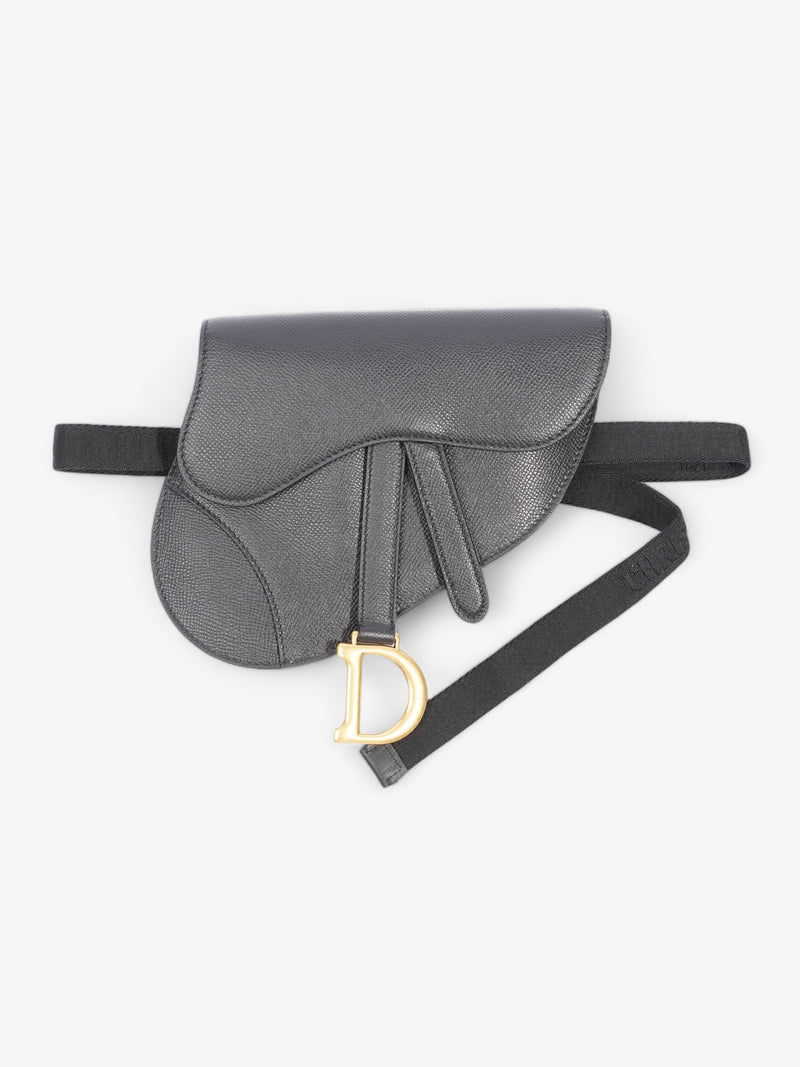  Saddle Belt Pouch Black Calfskin Leather