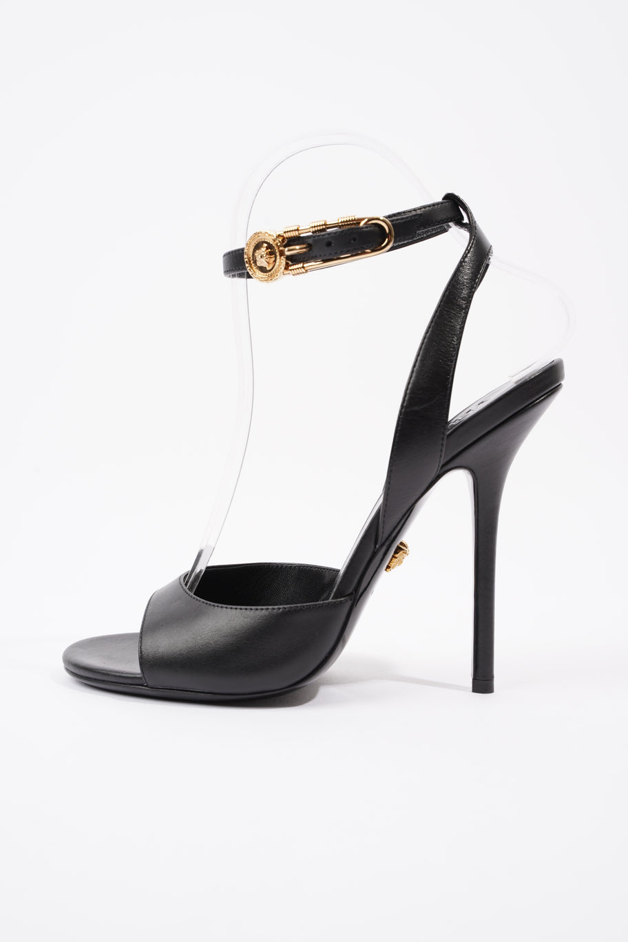 Versace Safety Pin Heels 110mm Black / Gold Calfskin Leather EU 37 UK 4 Image 5