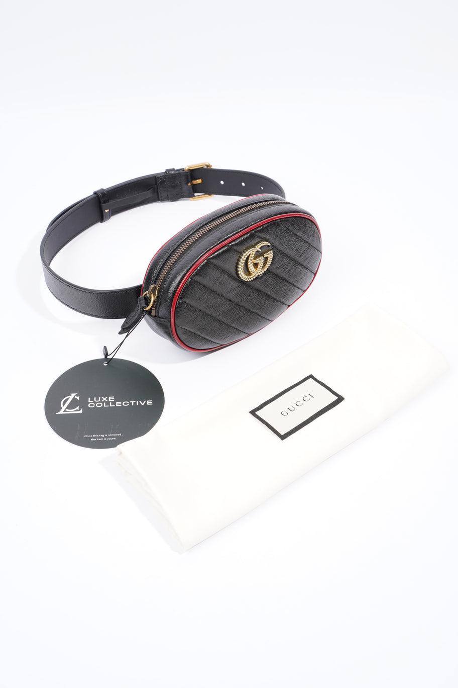 Marmont Belt Bag Black / Red Leather 75cm 30