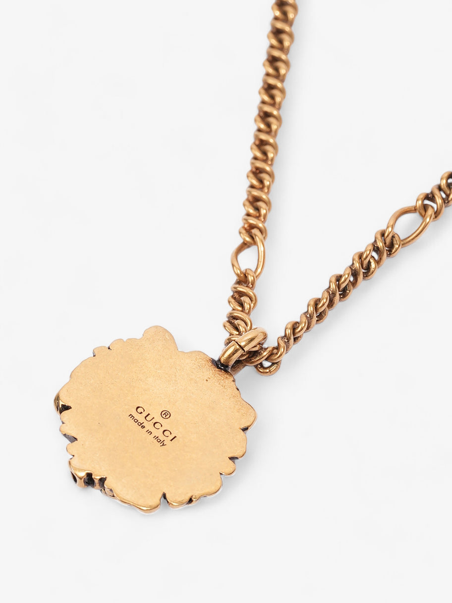 Gucci Lion Head Pendant Necklace Gold Base Metal Image 4