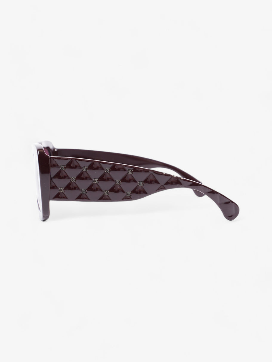 Chanel Rectangle Sunglasses Burgundy Acetate 135mm Image 2