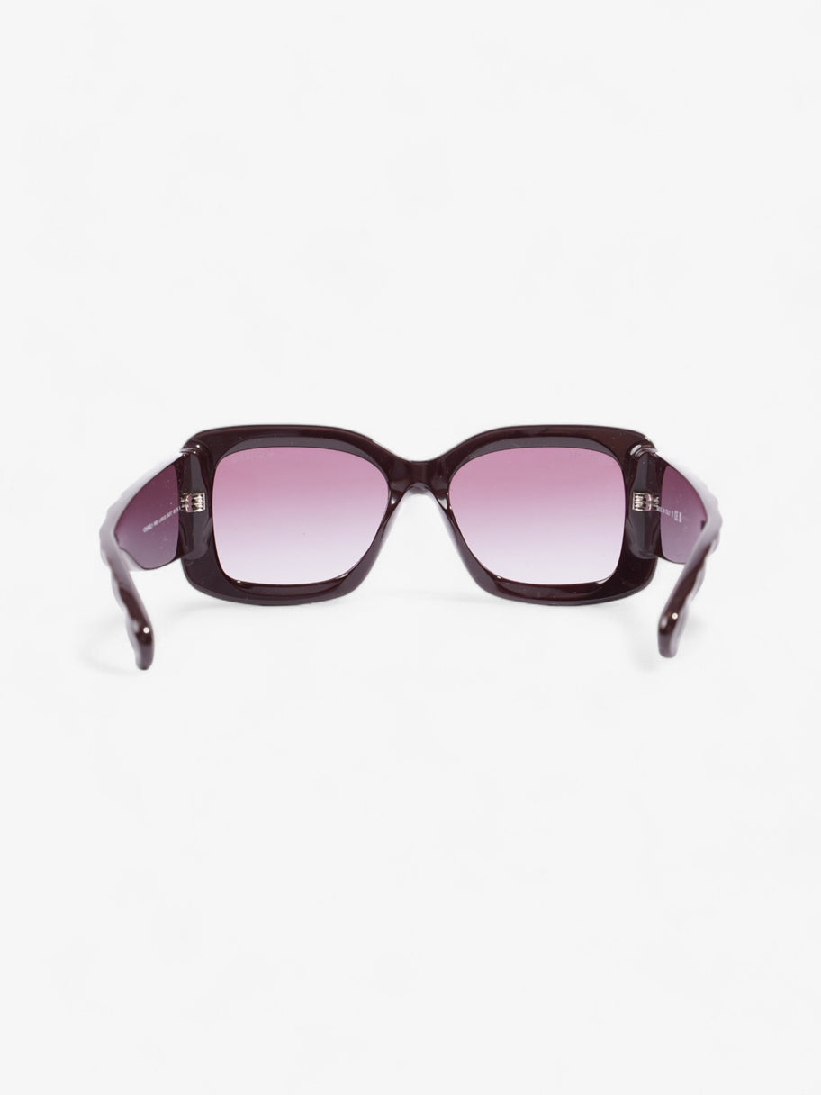 Chanel Rectangle Sunglasses Burgundy Acetate 135mm Image 3