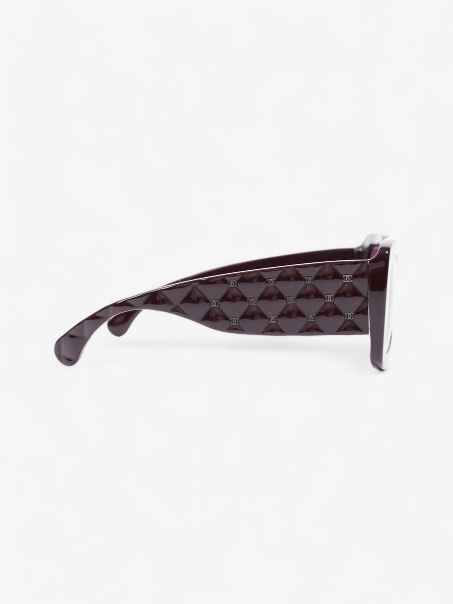 Chanel Rectangle Sunglasses Burgundy Acetate 135mm Image 4