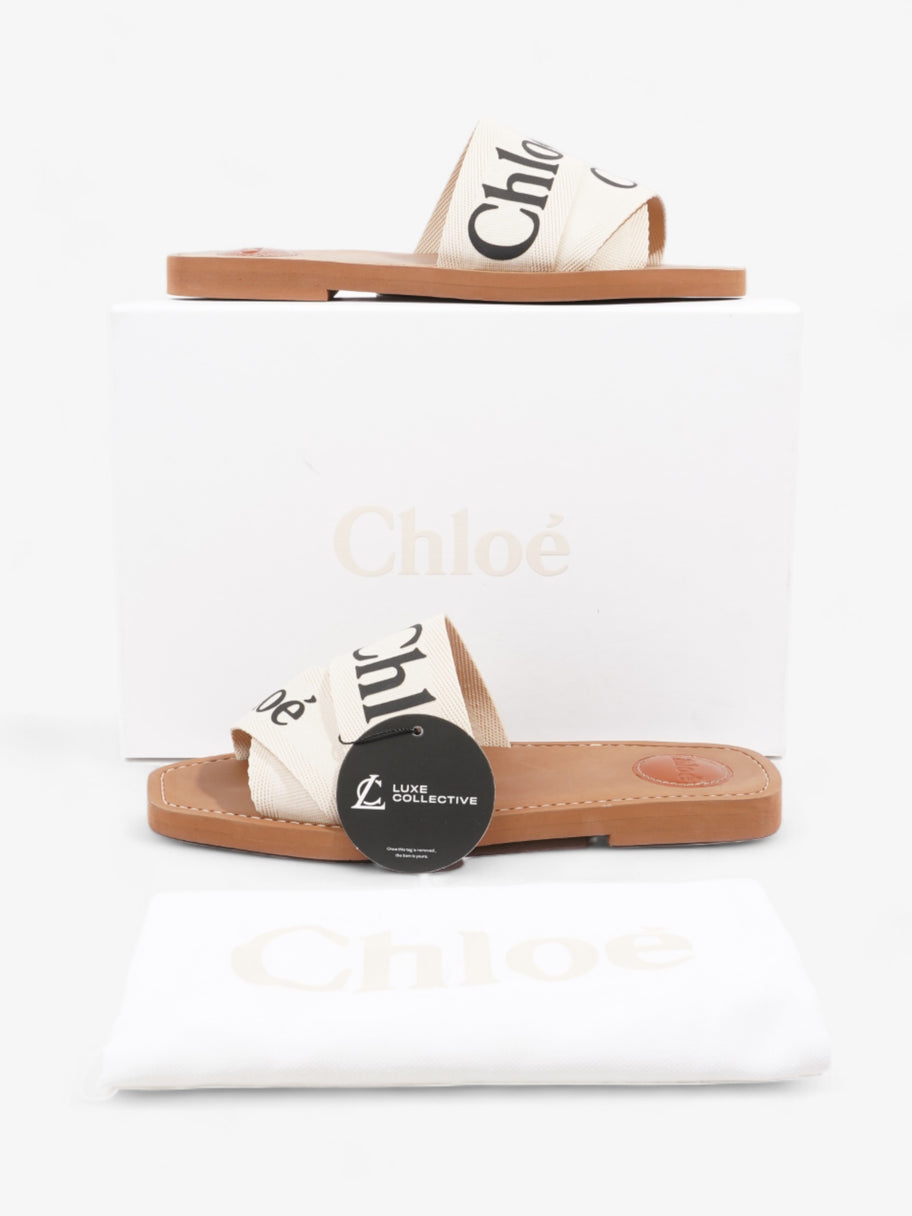 Chloe Woody Sandals Cream / Black Canvas EU 39 UK 6 Image 10