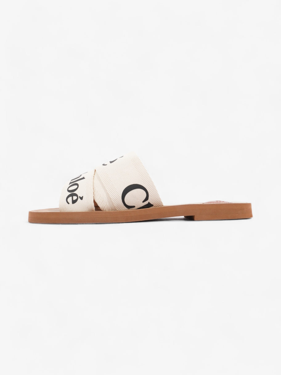 Chloe Woody Sandals Cream / Black Canvas EU 39 UK 6 Image 3