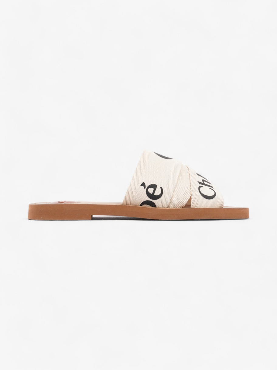 Chloe Woody Sandals Cream / Black Canvas EU 39 UK 6 Image 4