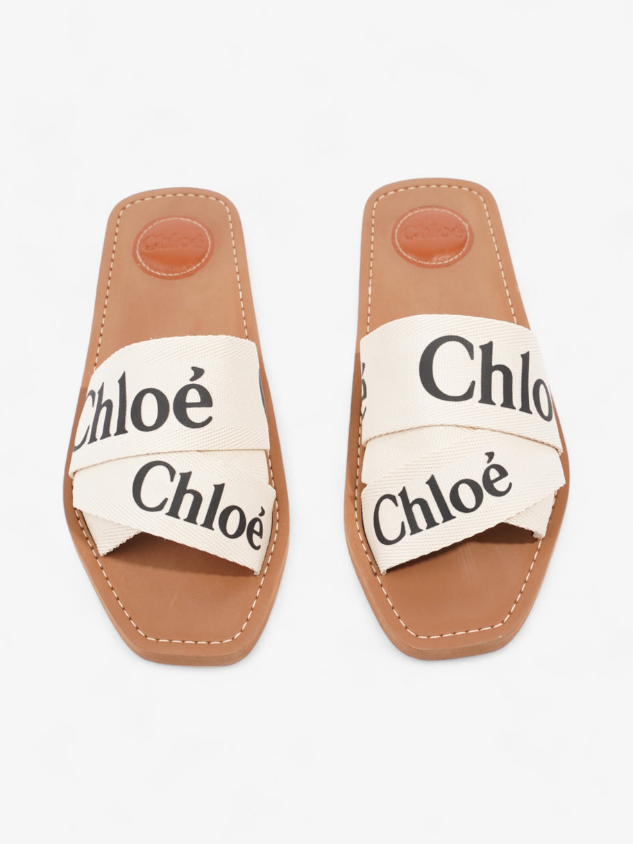 Chloe Woody Sandals Cream / Black Canvas EU 39 UK 6 Image 8