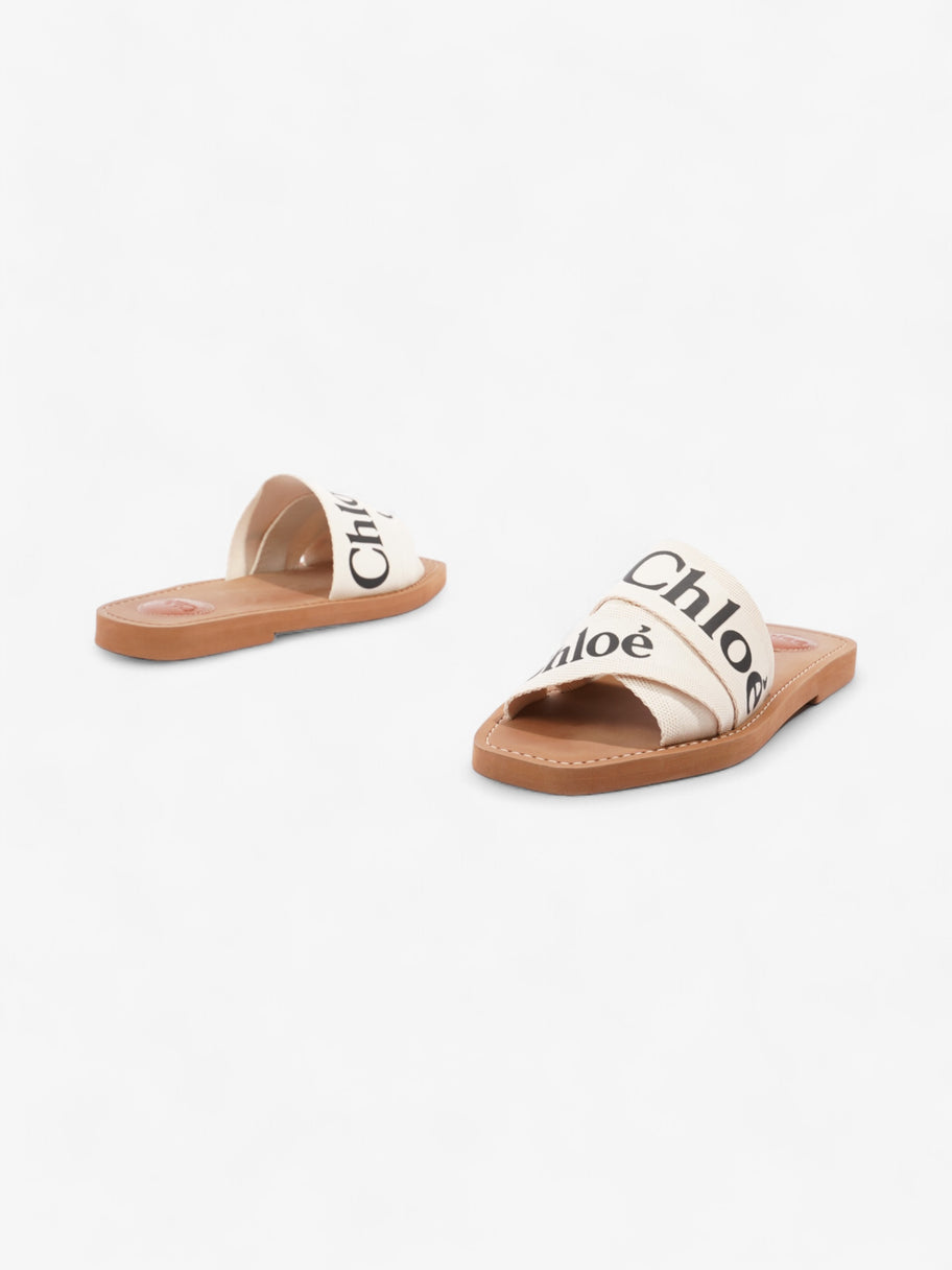 Chloe Woody Sandals Cream / Black Canvas EU 39 UK 6 Image 9