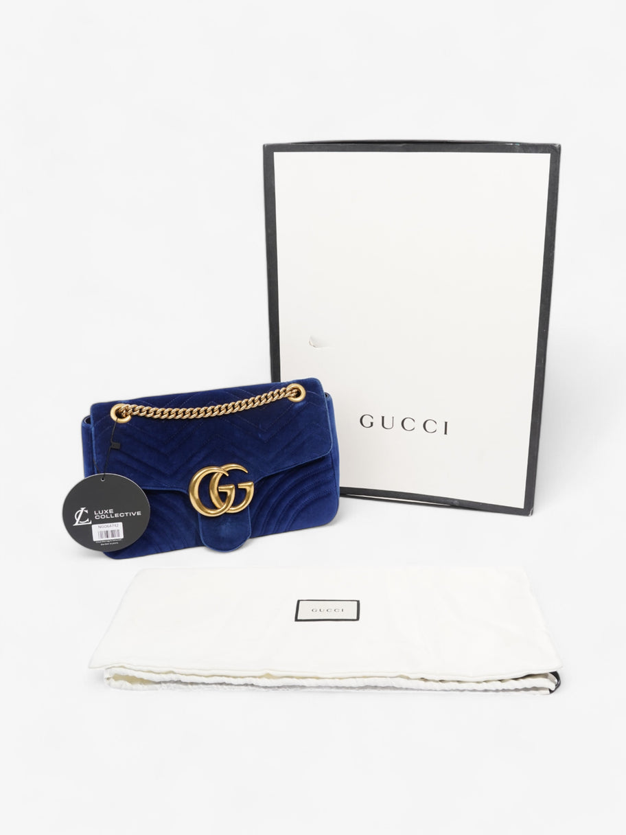 Gucci GG Marmont Royal Blue Velvet Large Image 14