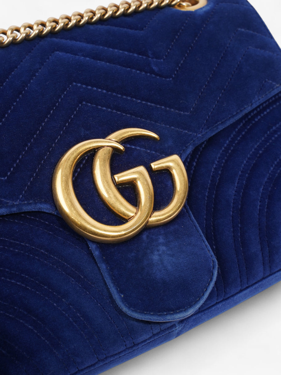 Gucci GG Marmont Royal Blue Velvet Large Image 7