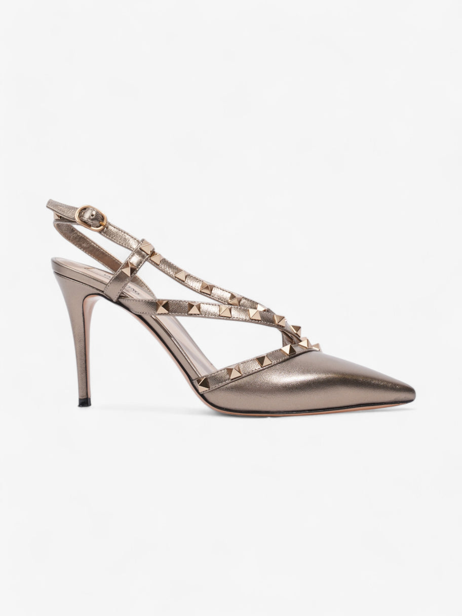 Valentino Rockstud Heels 80 Gold Leather EU 38.5 UK 5.5 Image 1