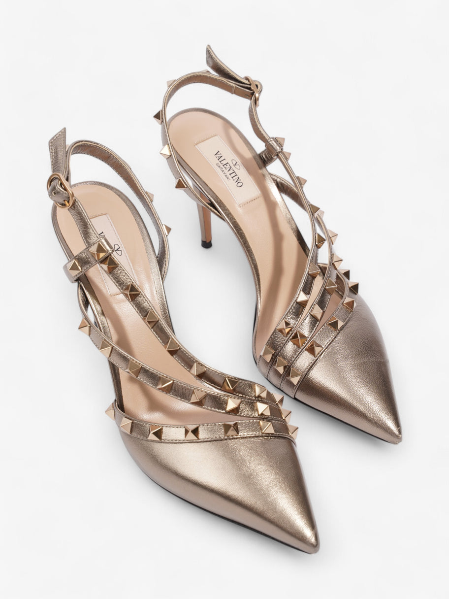 Valentino Rockstud Heels 80 Gold Leather EU 38.5 UK 5.5 Image 8