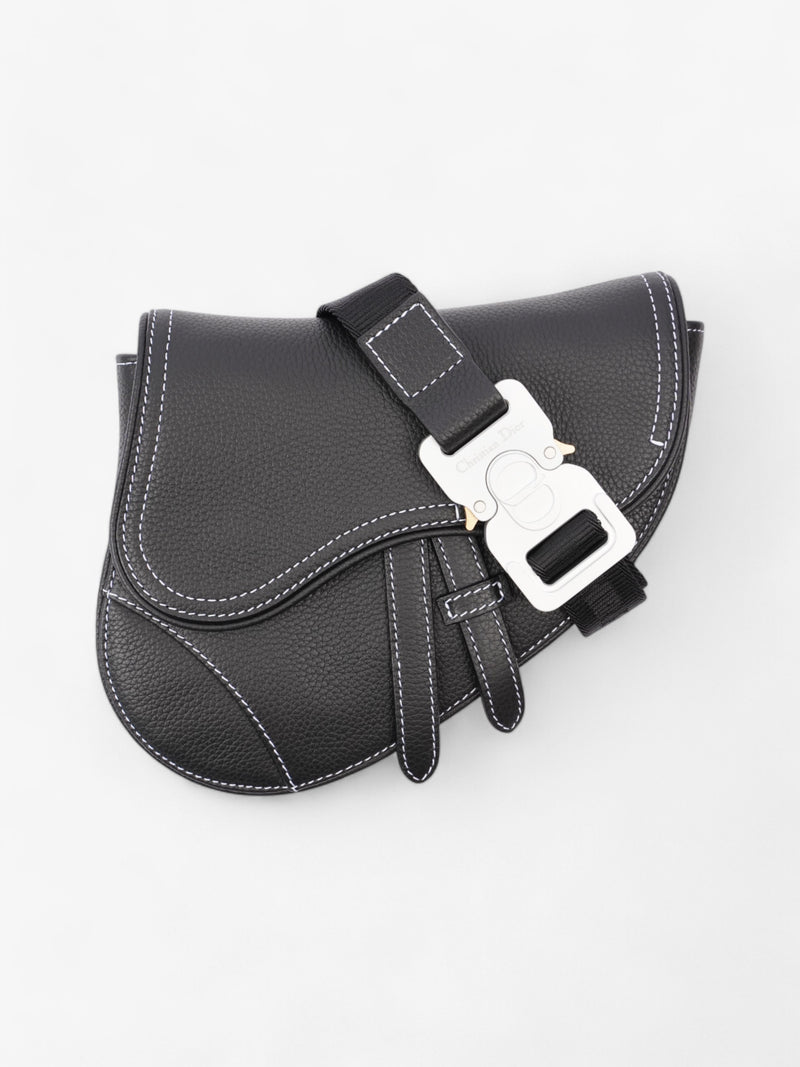  Saddle Belt Bag Black Calfskin Leather