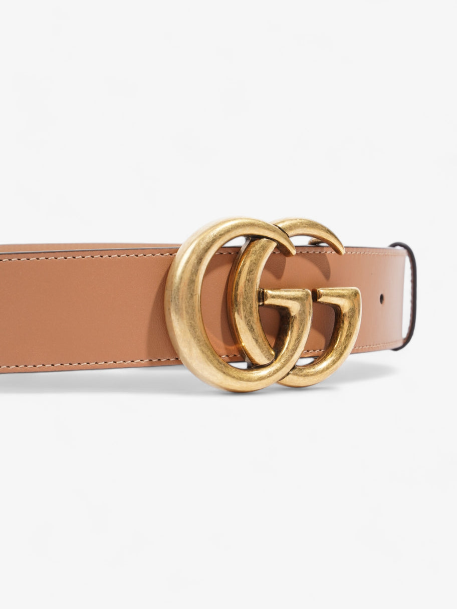 GG Marmont Wide Belt Brown  Leather 80cm 32