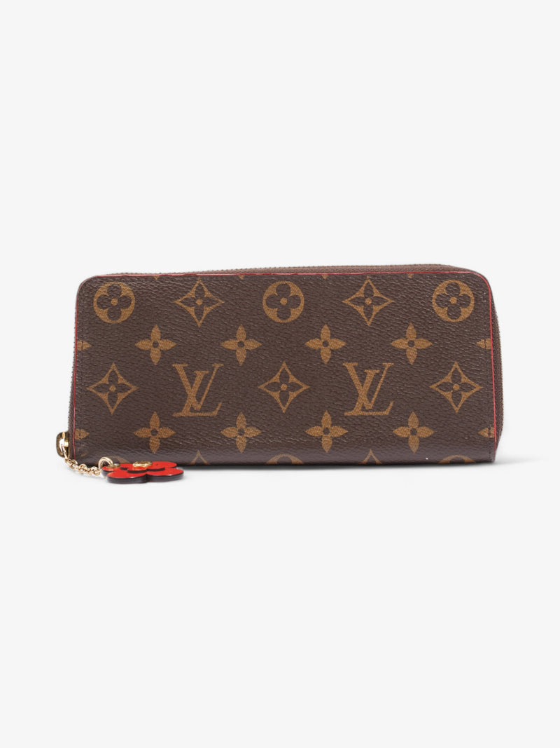  Louis Vuitton Clemence Flower Charm Wallet Monogram Coated Canvas