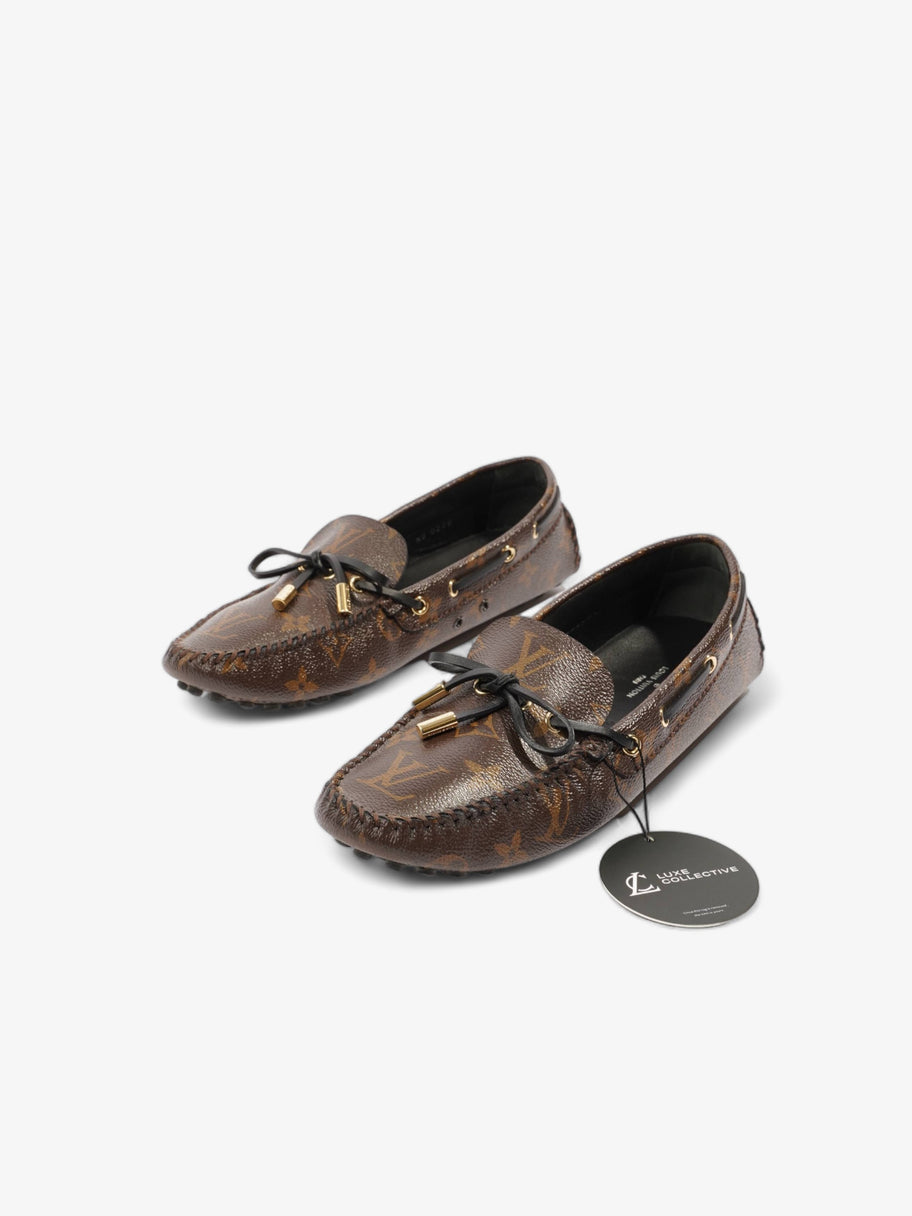 Gloria Flat Loafers Brown Monogram Leather EU 37.5 UK 4.5 Image 9