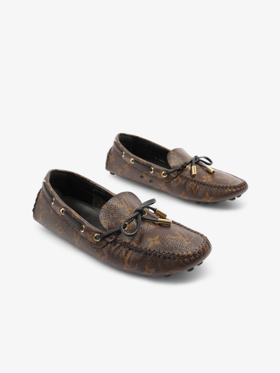 Gloria Flat Loafers Brown Monogram Leather EU 37.5 UK 4.5 Image 2