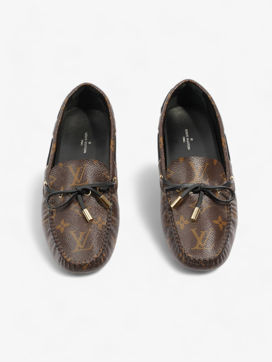 Gloria Flat Loafers Brown Monogram Leather EU 37.5 UK 4.5 Image 8