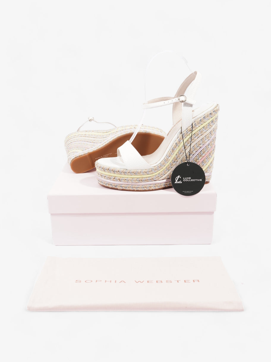 Sophia Webster Lucita Espadrille Wedge 135mm White / Purple / Pink and Yellow Calfskin Leather EU 39 UK 6 Image 10