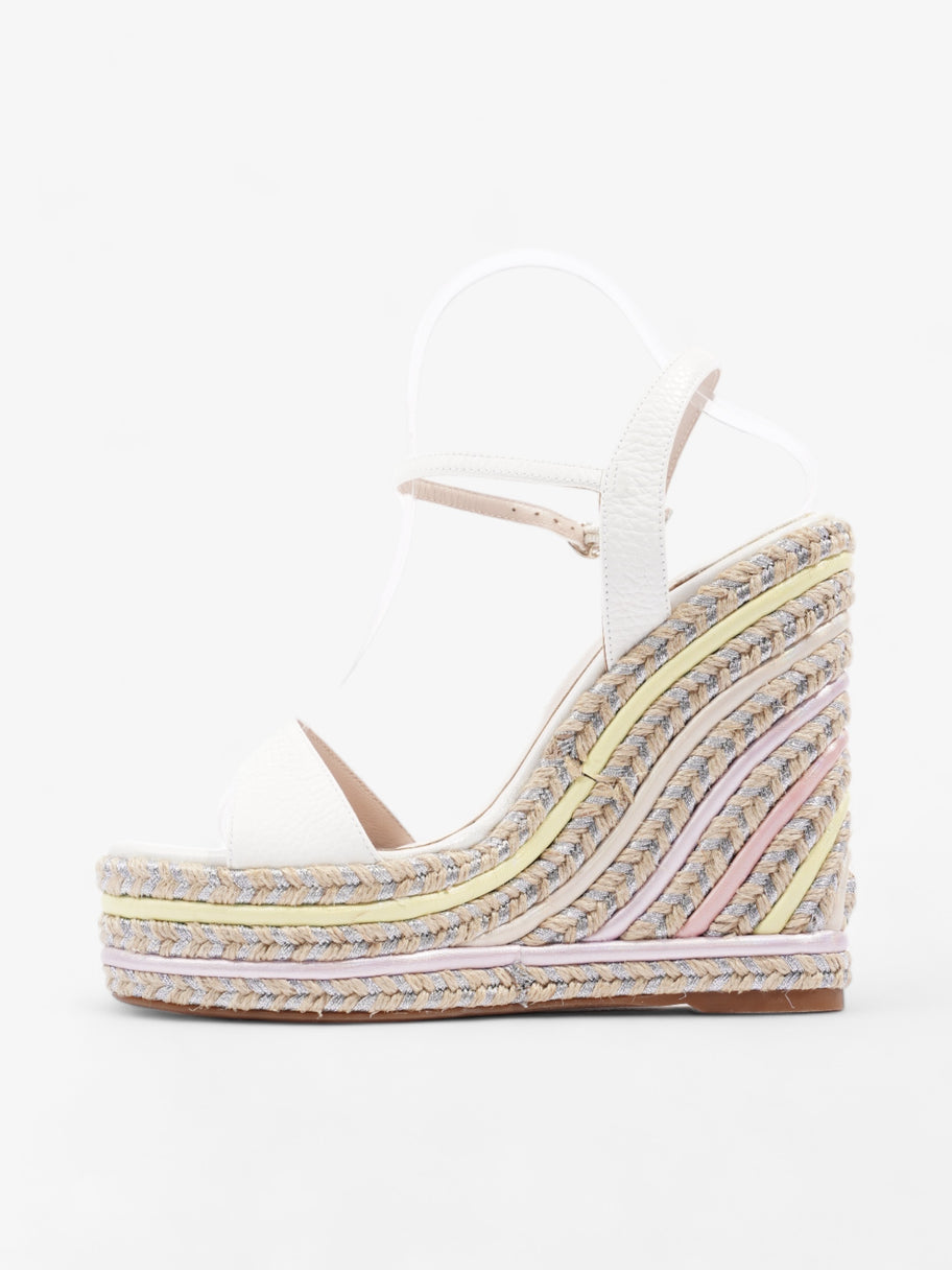 Sophia Webster Lucita Espadrille Wedge 135mm White / Purple / Pink and Yellow Calfskin Leather EU 39 UK 6 Image 3