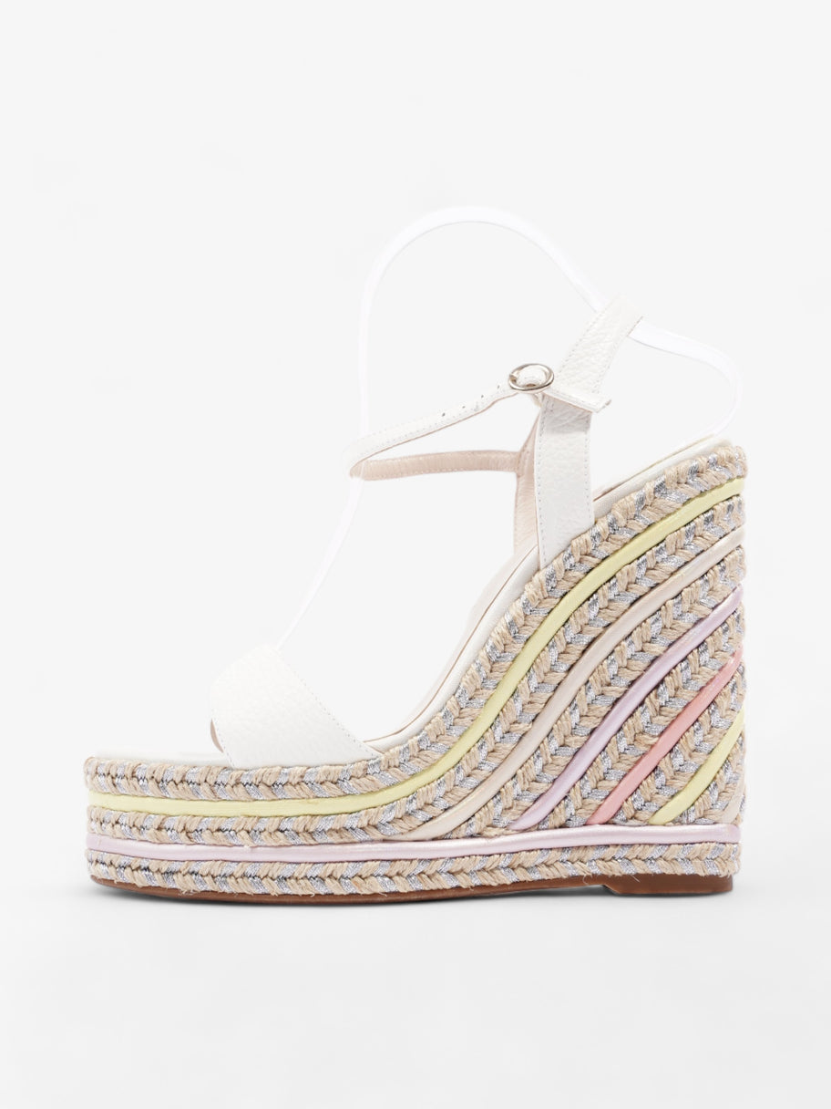 Sophia Webster Lucita Espadrille Wedge 135mm White / Purple / Pink and Yellow Calfskin Leather EU 39 UK 6 Image 5