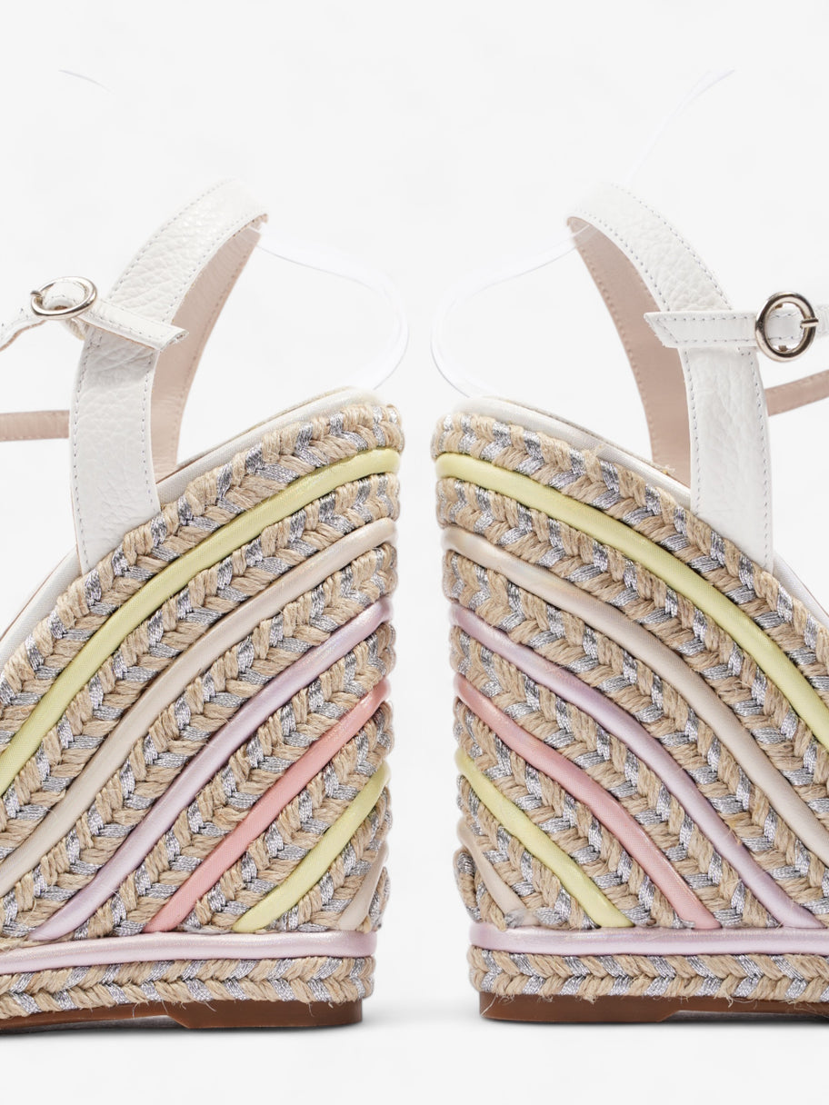 Sophia Webster Lucita Espadrille Wedge 135mm White / Purple / Pink and Yellow Calfskin Leather EU 39 UK 6 Image 9