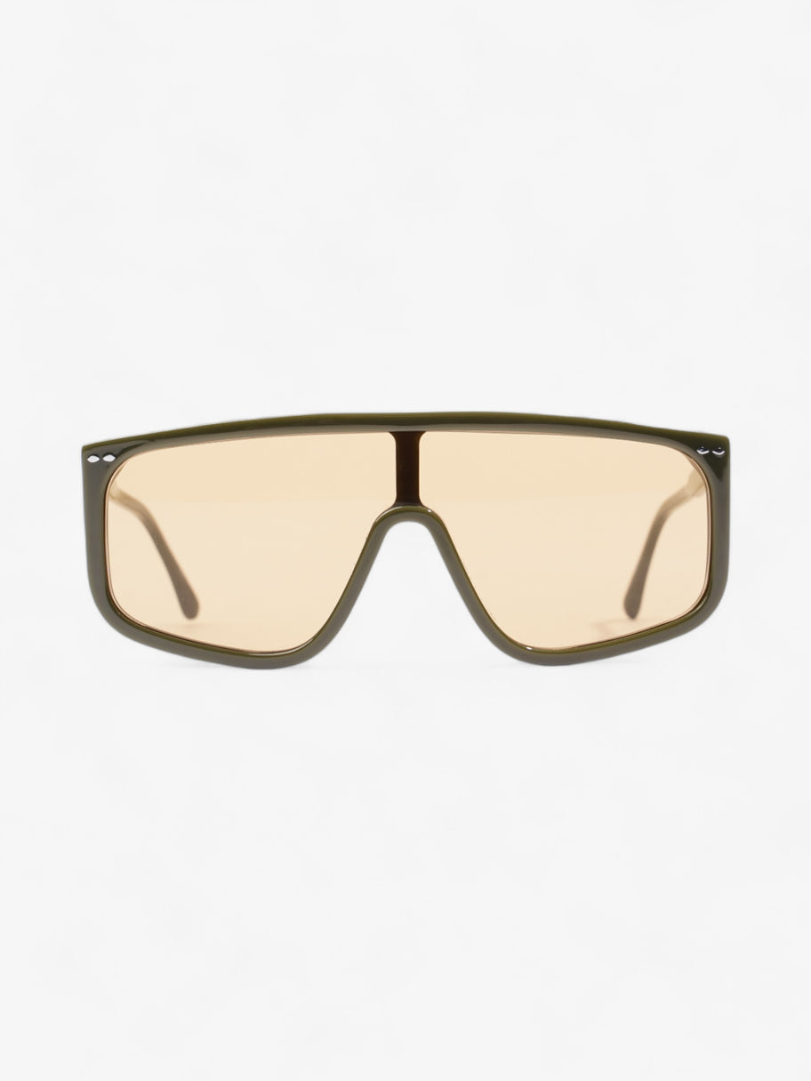 Isabel Marant Etoile Oversized Rectangular Frame Sunglasses Khaki Acetate 145mm Image 1