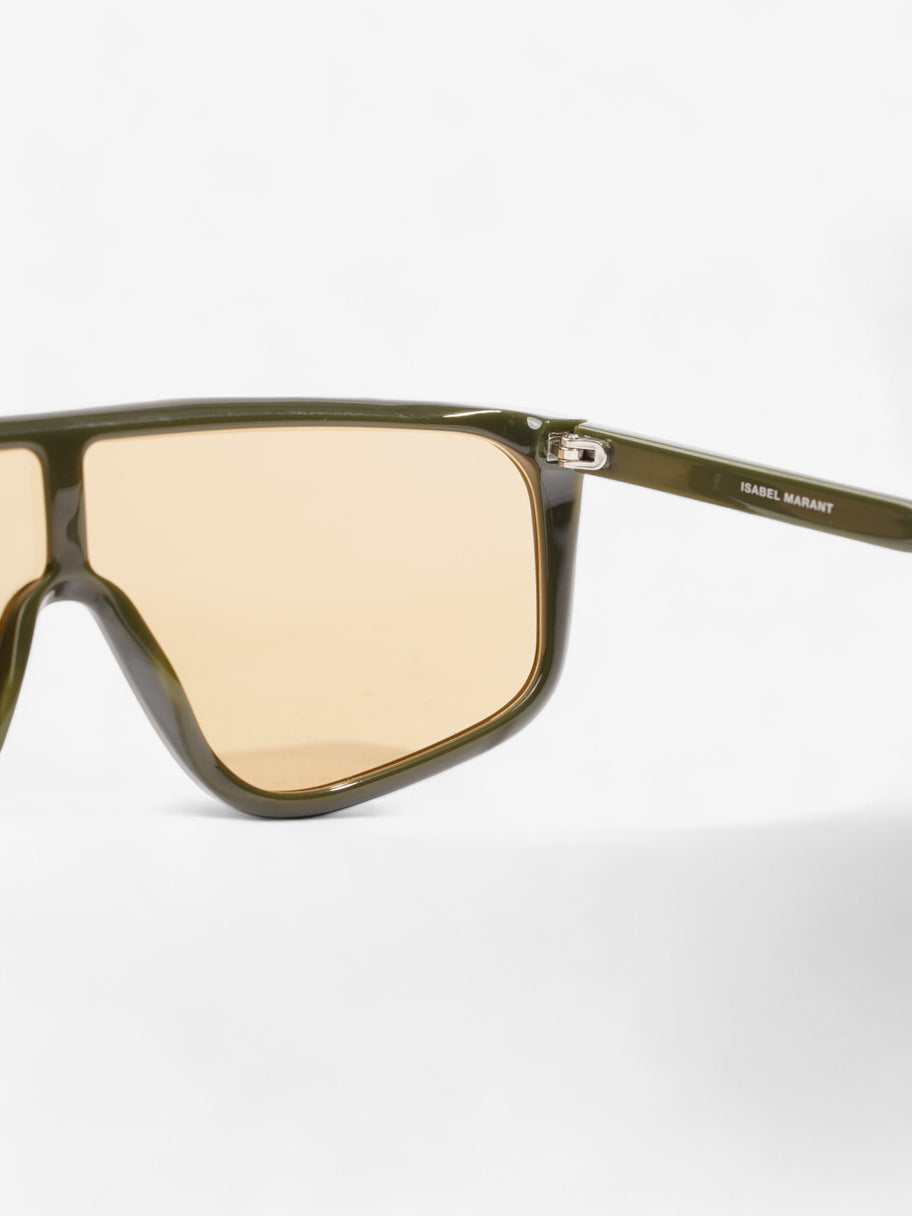 Isabel Marant Etoile Oversized Rectangular Frame Sunglasses Khaki Acetate 145mm Image 6