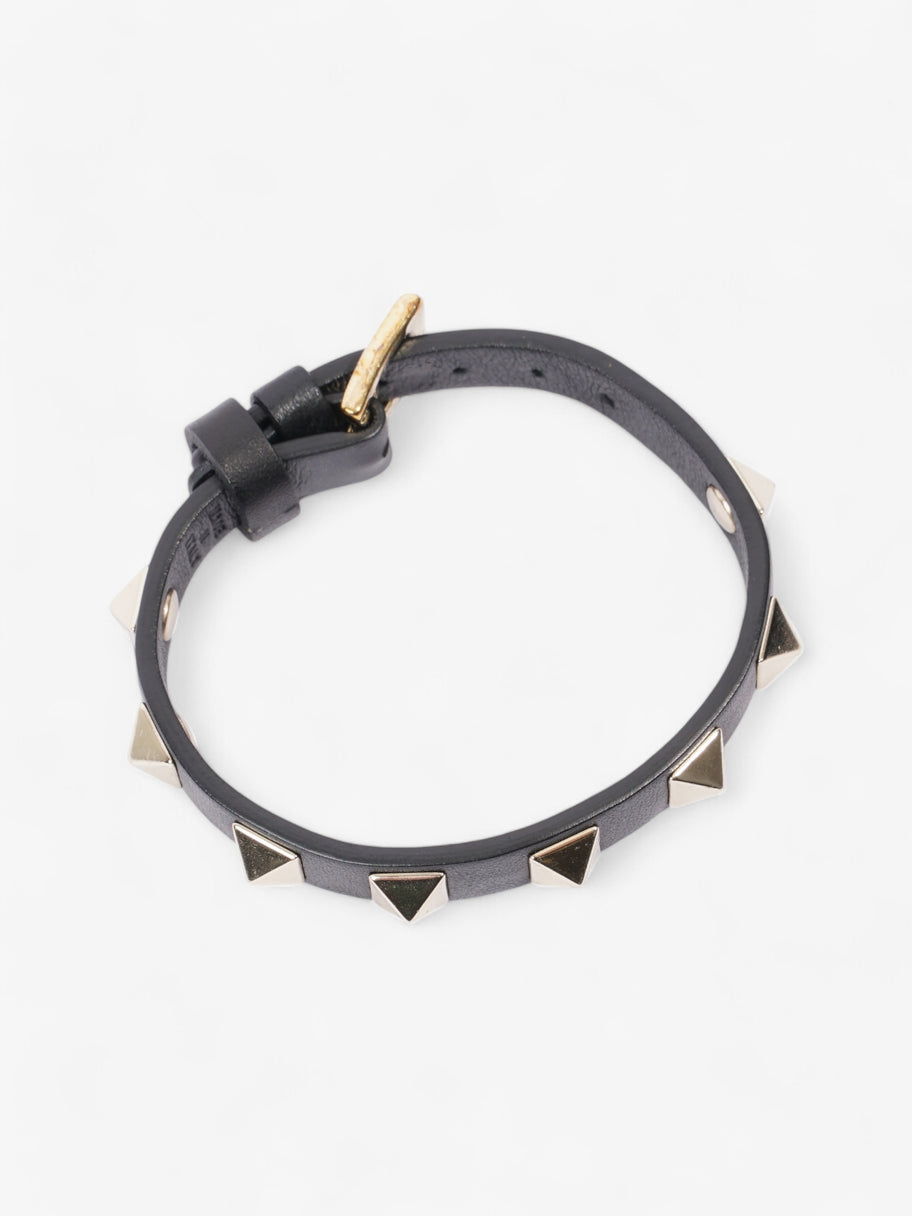 Valentino Rockstud Bracelet Black / Gold Leather Image 2