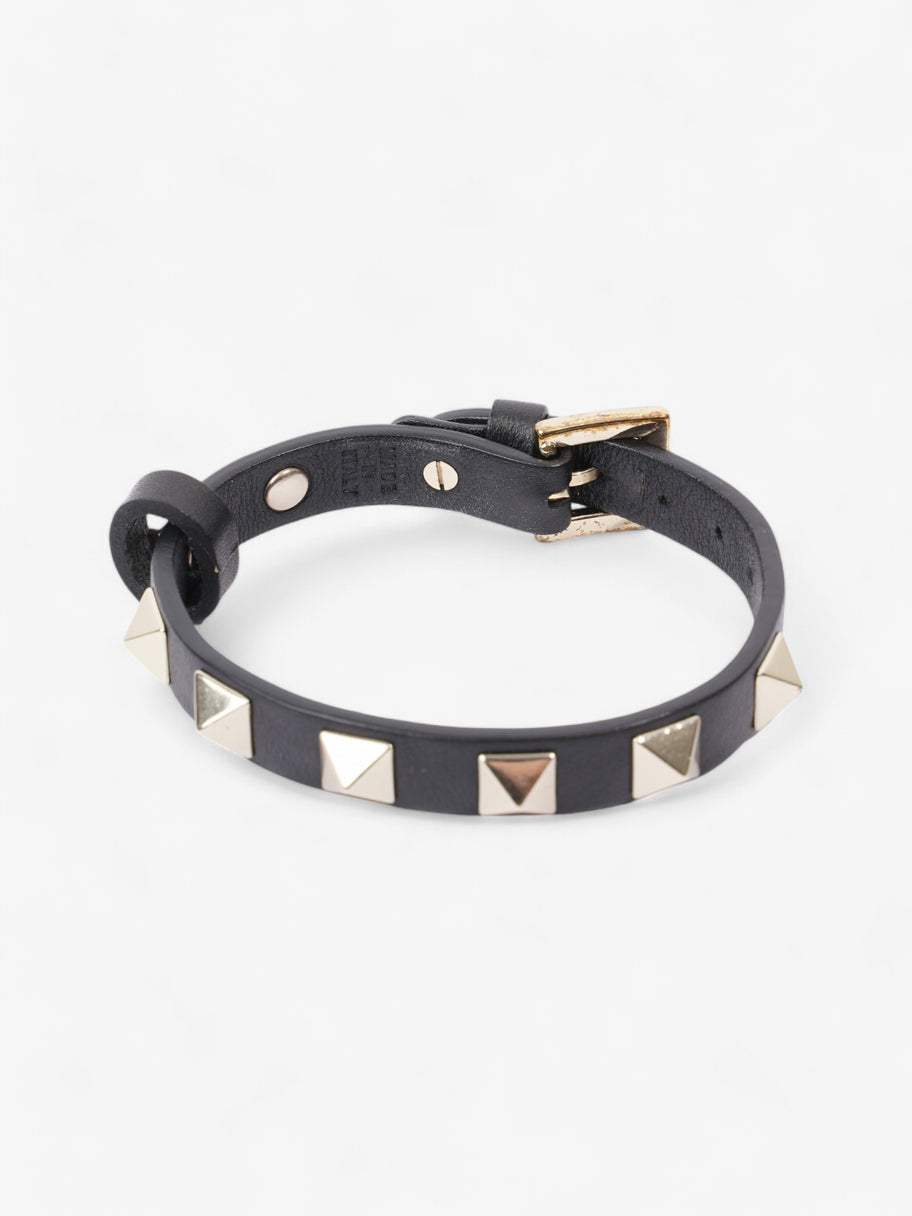 Valentino Rockstud Bracelet Black / Gold Leather Image 3