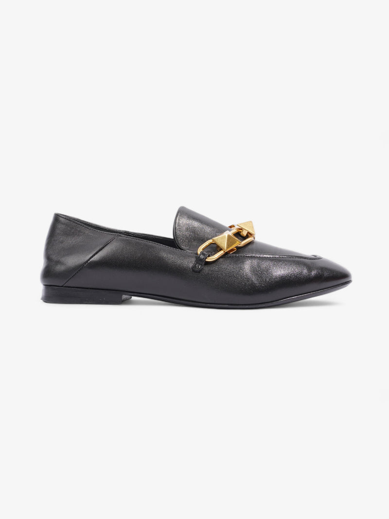  Valentino Roman Stud Loafers Black Leather EU 38 UK 5