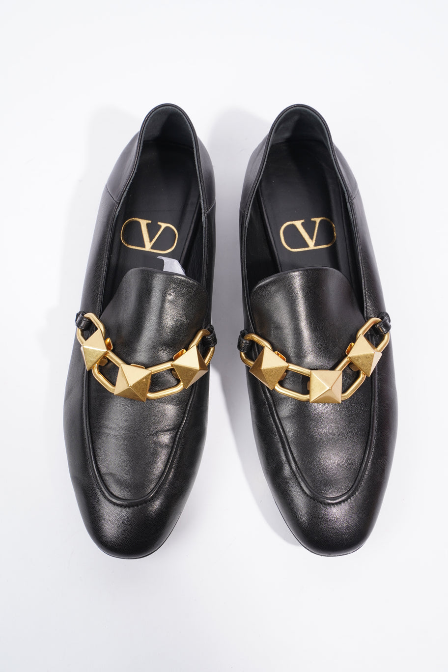 Valentino Roman Stud Loafers Black Leather EU 38 UK 5 Image 8