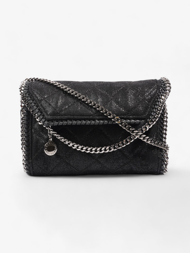  Stella McCartney Falabella Wallet Crossbody Bag Black Vegan Fabric