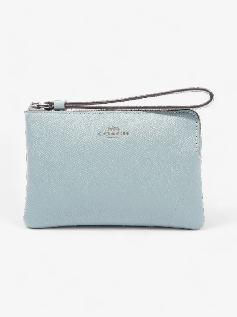  Coach Wristlet Duck Egg Blue Grained Leather