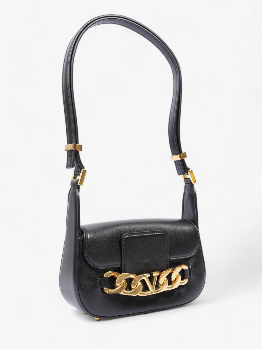 VLogo Chain Shoulder Black Leather Image 7