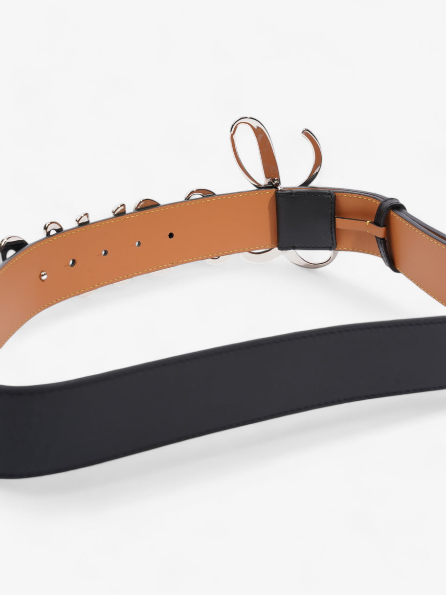 Loewe Logo Belt Black / Silver Leather 90cm Image 5