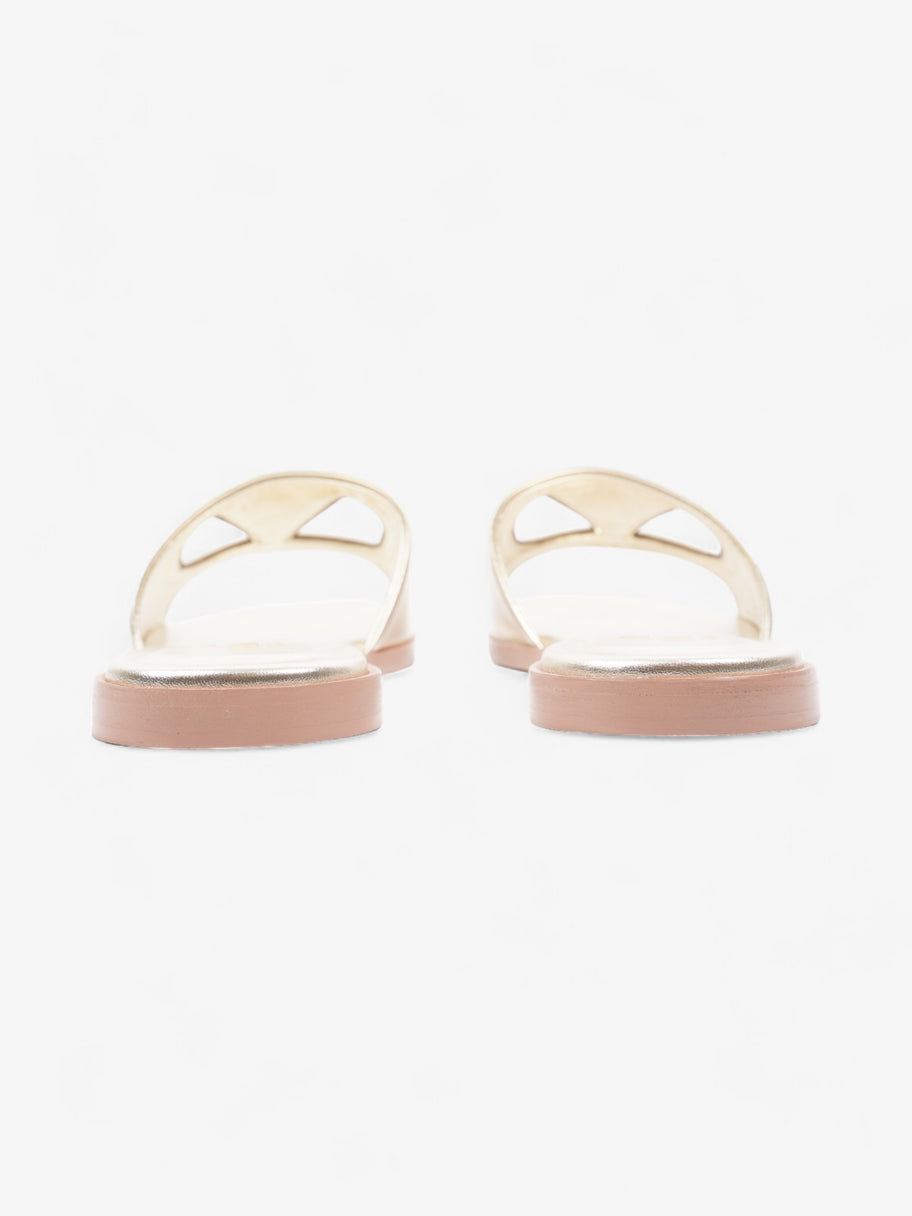 Valentino V Logo Slide Gold Leather EU 38 UK 5 Image 6