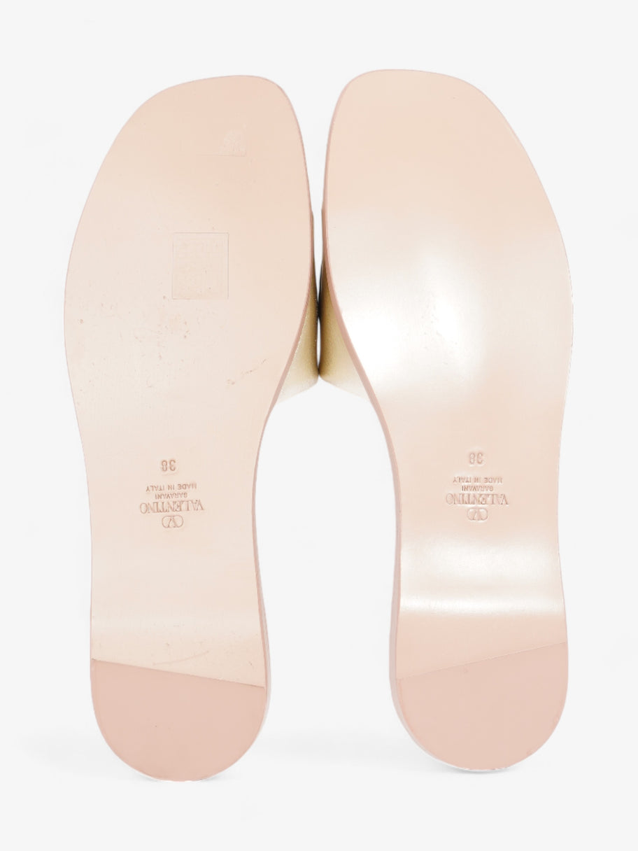 Valentino V Logo Slide Gold Leather EU 38 UK 5 Image 7