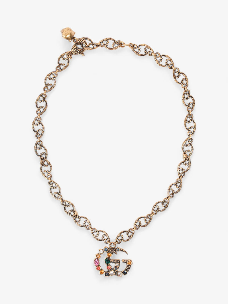  Gucci GG Drop Necklace Aged Gold / Multicoloured Base Metal