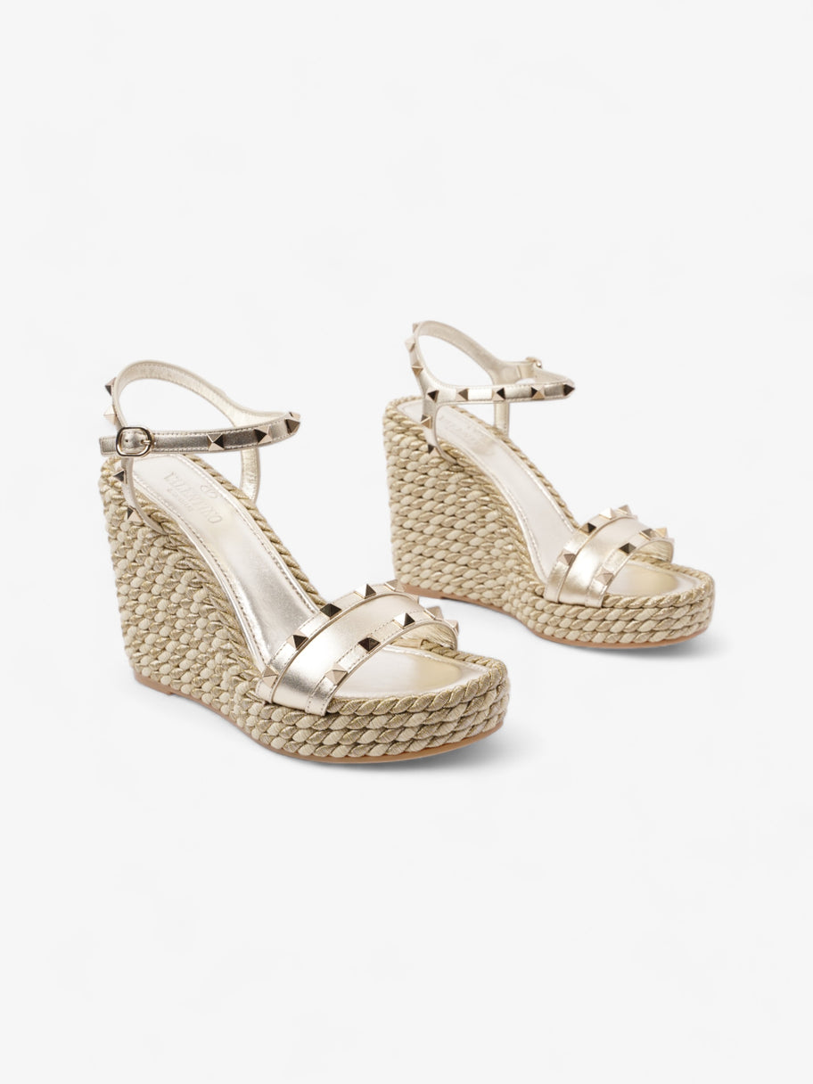 Valentino Rockstud Wedges 120mm Champagne Leather EU 39 UK 6 Image 2