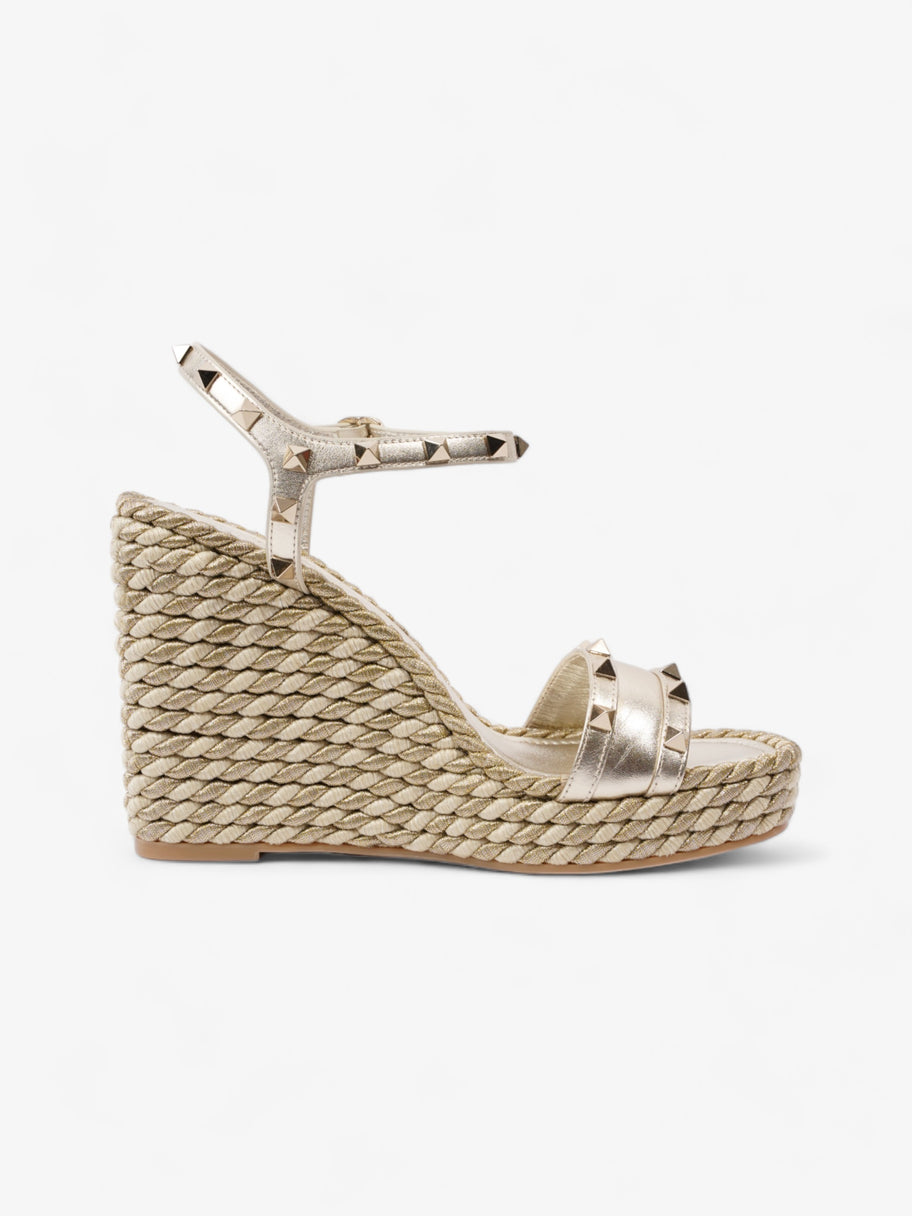 Valentino Rockstud Wedges 120mm Champagne Leather EU 39 UK 6 Image 4