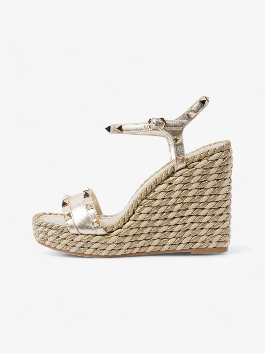 Valentino Rockstud Wedges 120mm Champagne Leather EU 39 UK 6 Image 5