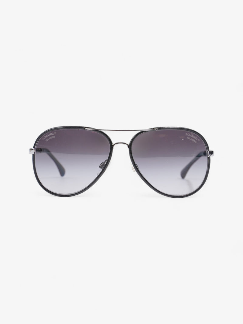  Chanel Pilot-Frame Sunglasses Black Acetate 140mm