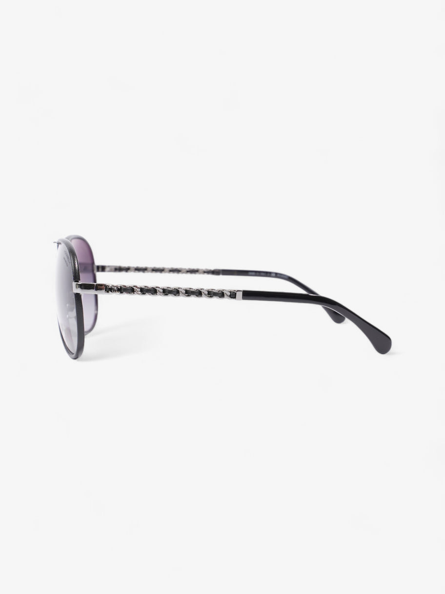 Chanel Pilot-Frame Sunglasses Black Acetate 140mm Image 2