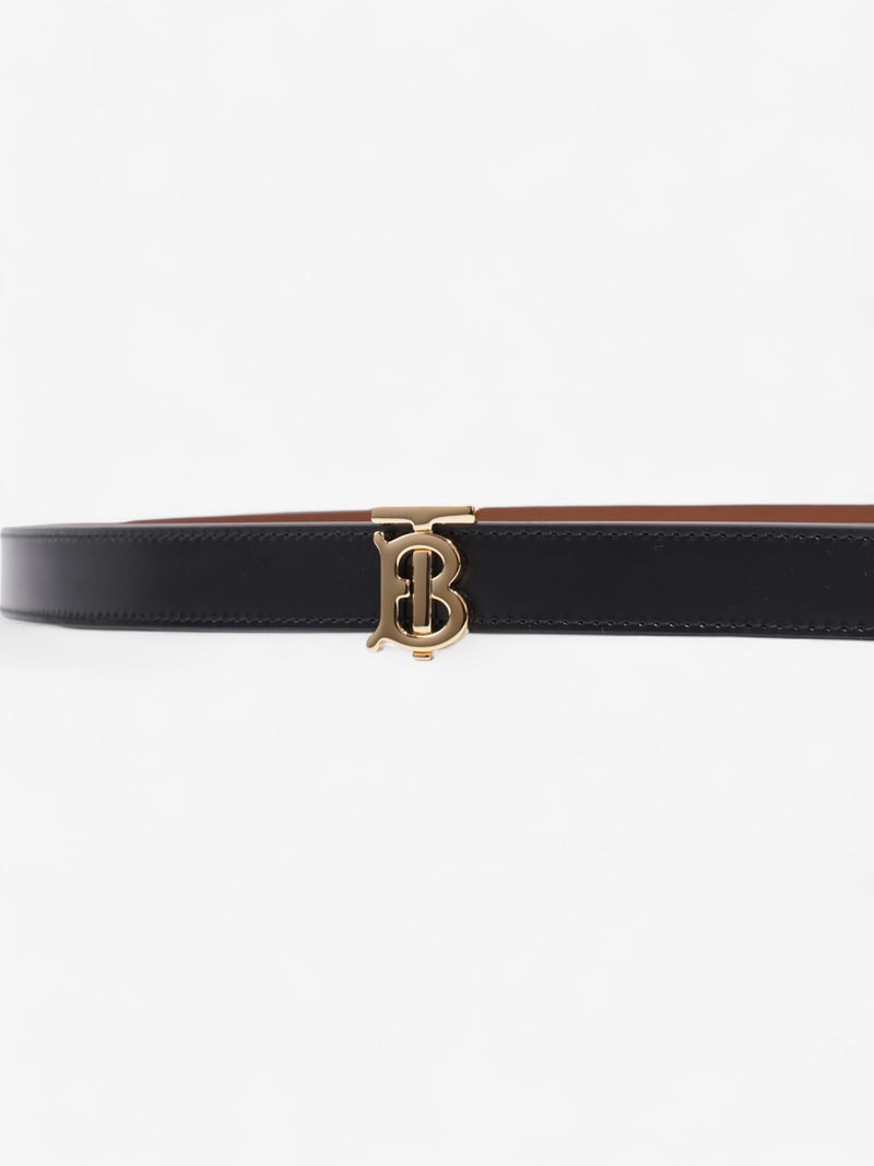  Burberry TB Reversible Belt Black / Brown Leather Medium - 123cm