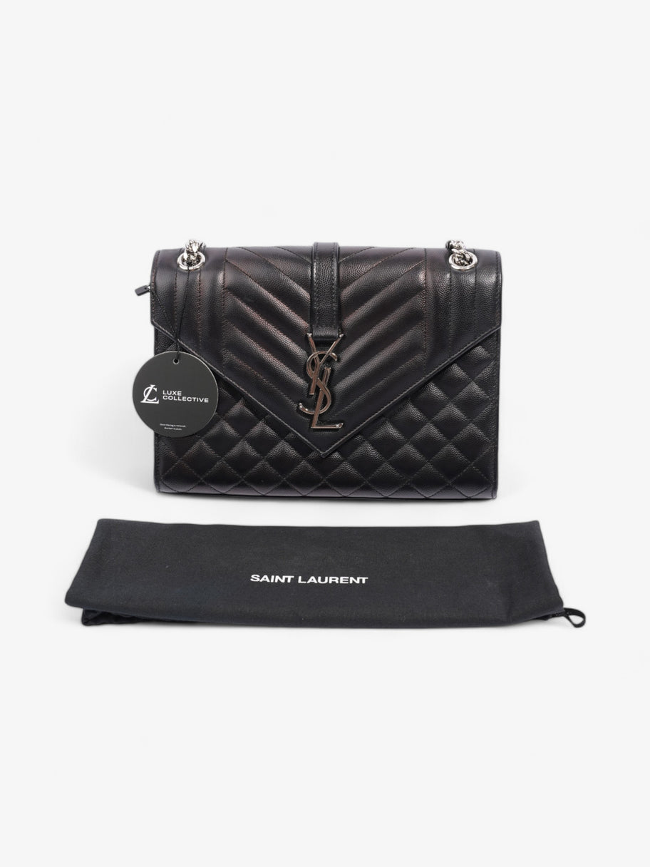 Saint Laurent Envelope Black Calfskin Leather Medium Image 11