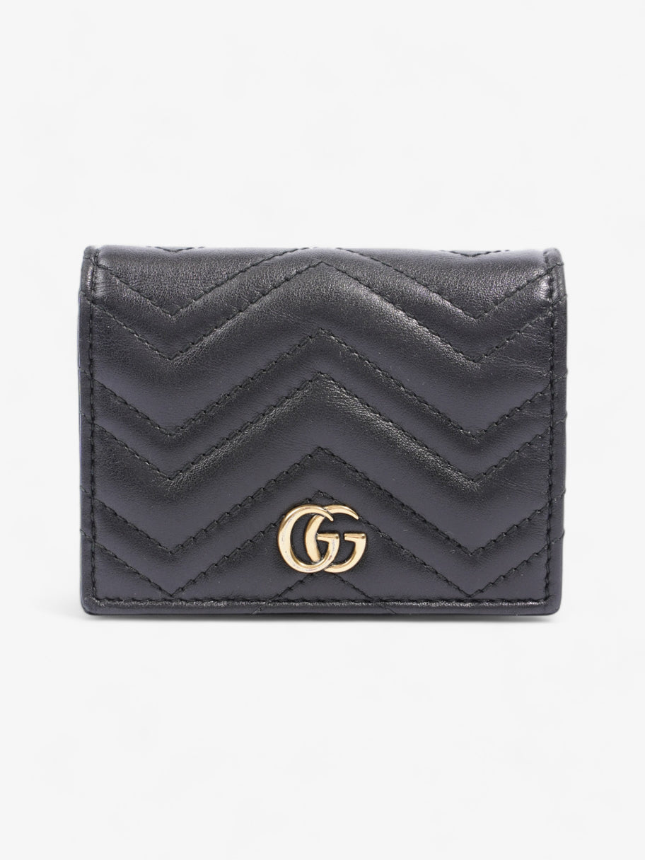 Gucci GG Marmont Card Case Wallet Black Matelasse Leather Image 1