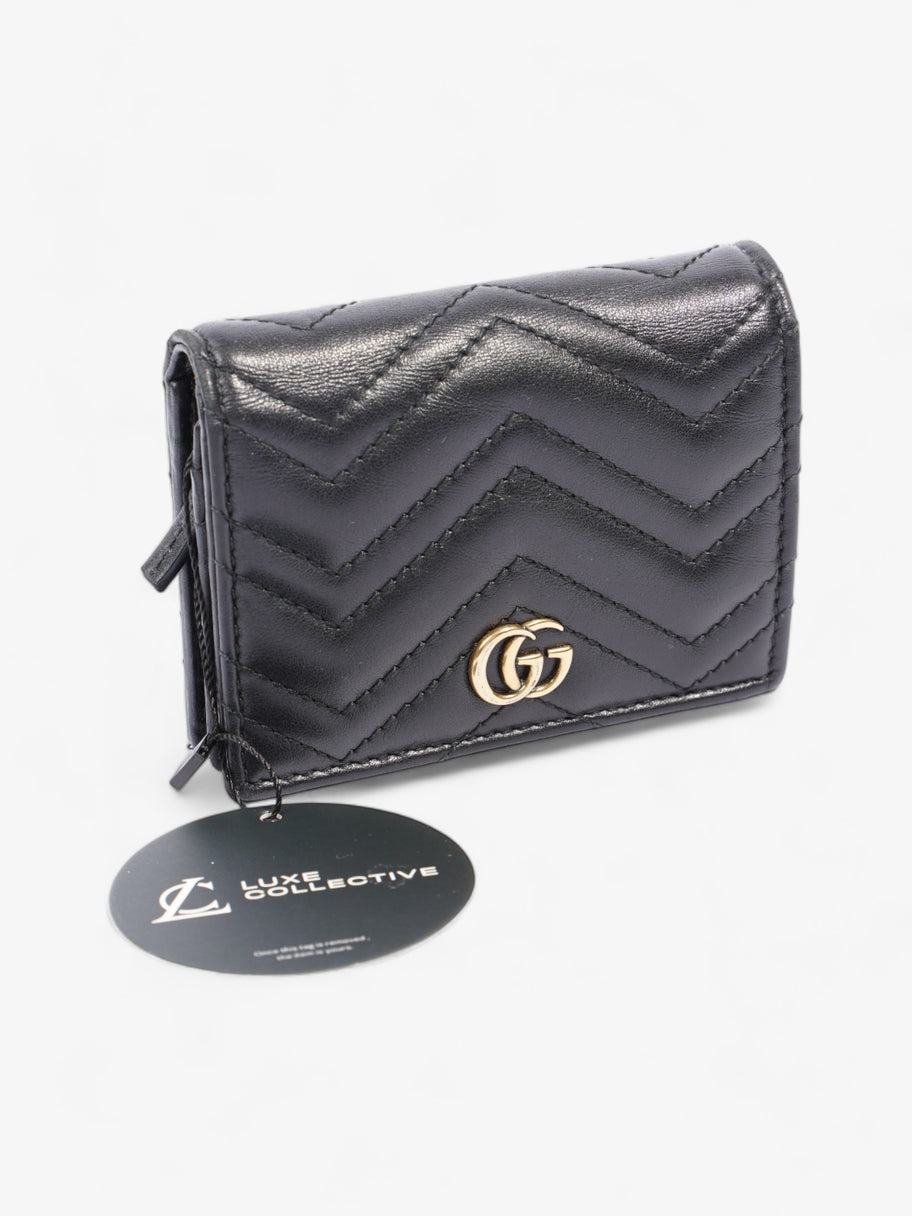 Gucci GG Marmont Card Case Wallet Black Matelasse Leather Image 9