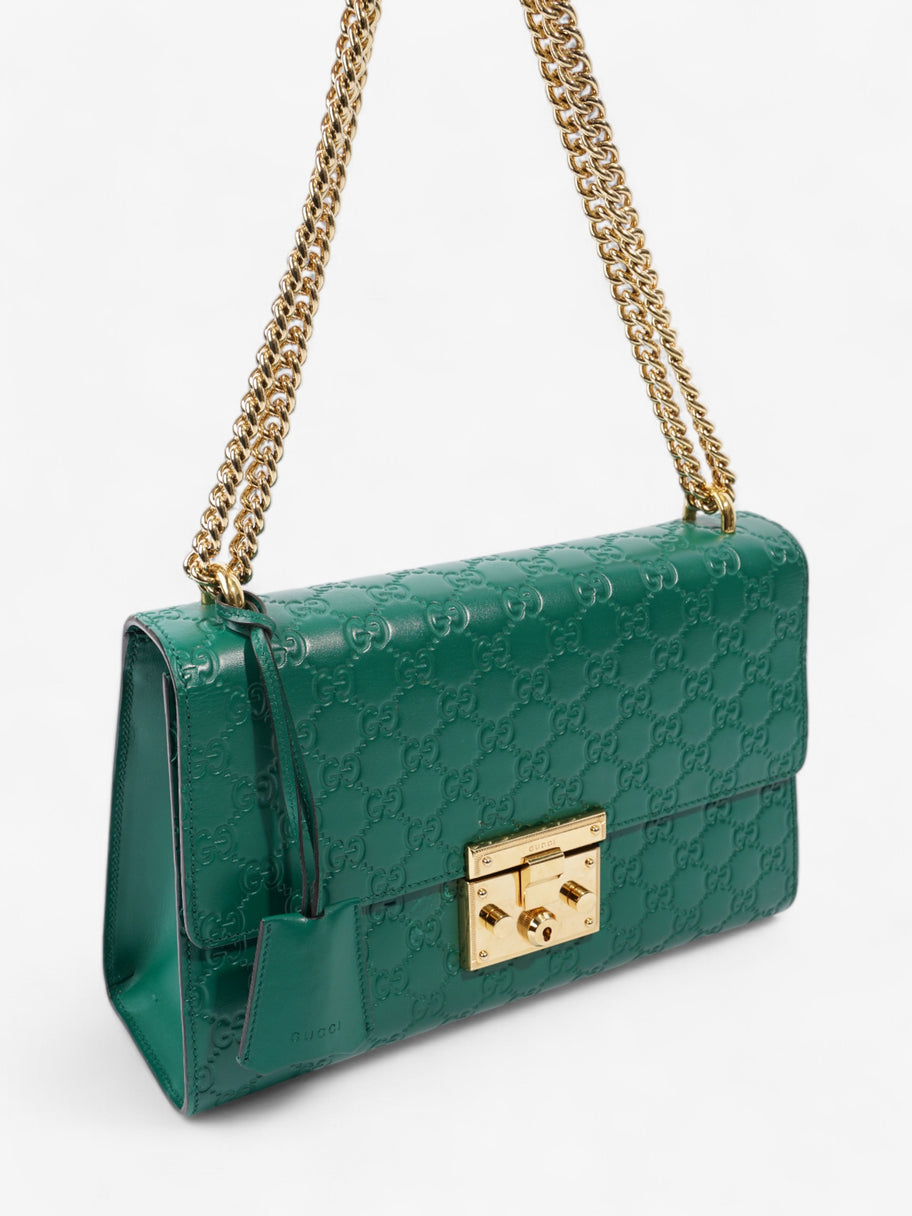 Gucci Padlock Emerald Calfskin Leather Medium Image 7