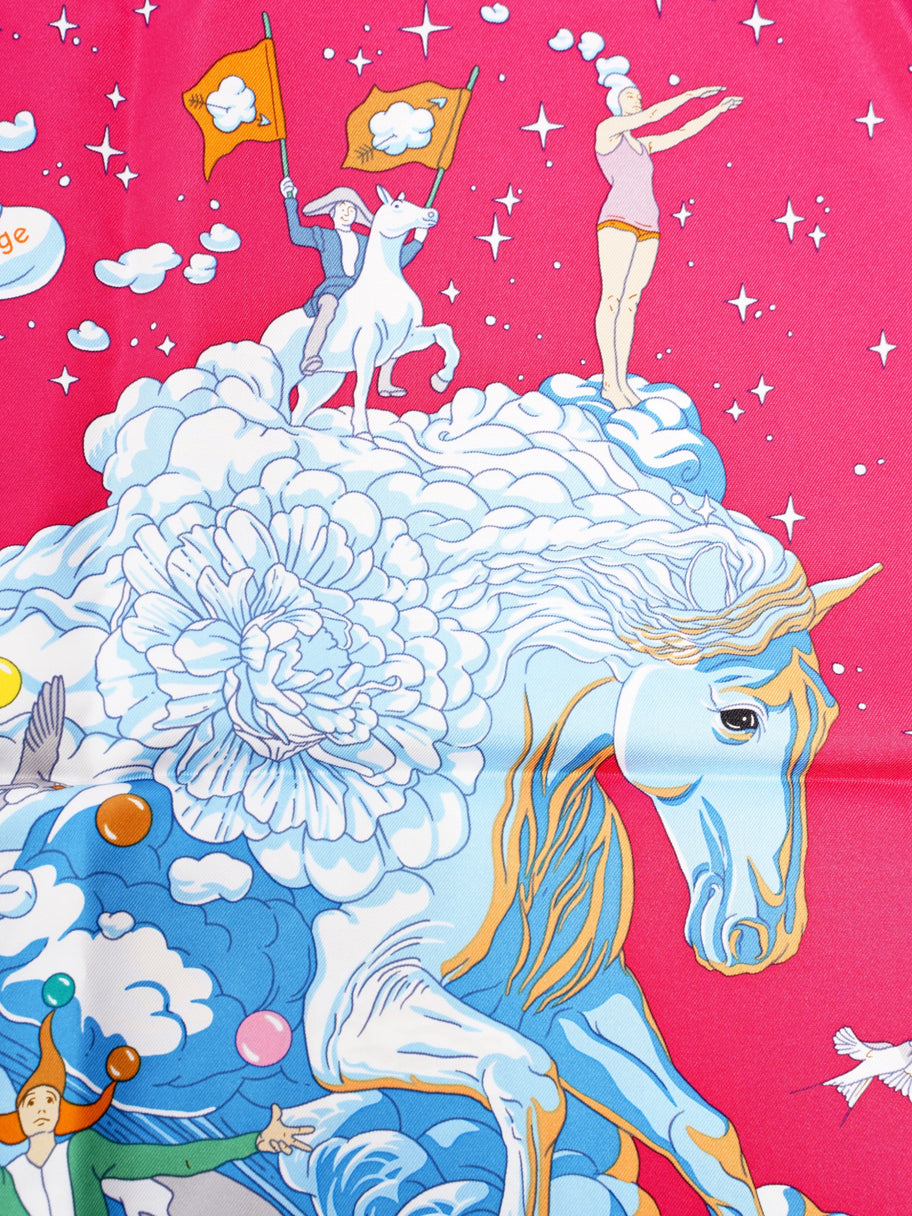 Hermes Sur Mon Nuage Carre Twill Pink Multicoloured Silk Image 4